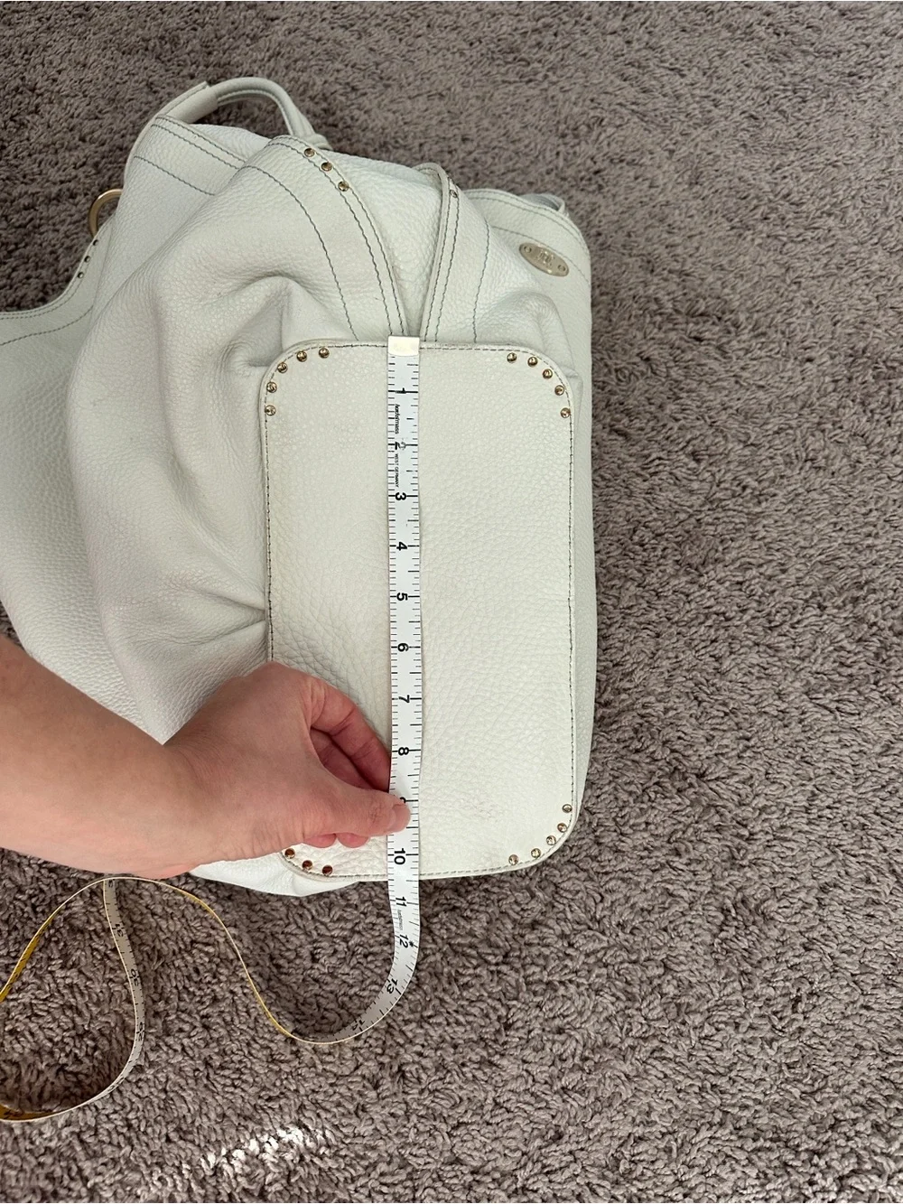 Women’s Soft Pebbled Leather Shoulder Bag in White